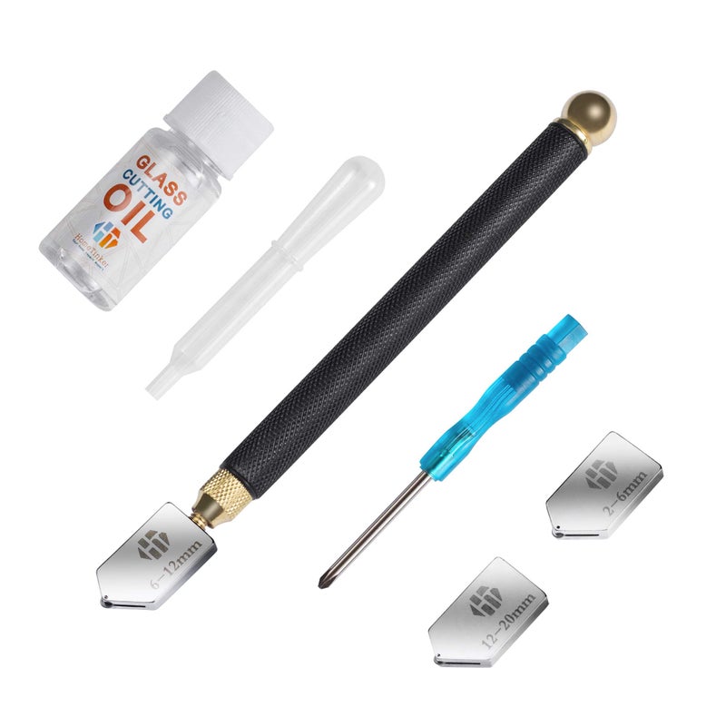 HT HOMETINKER أداة قطع الزجاج مع تغذية زيت تلقائية - 2mm-20mm، مثالية للمرايا، البلاط، الموزاييك - Image 1